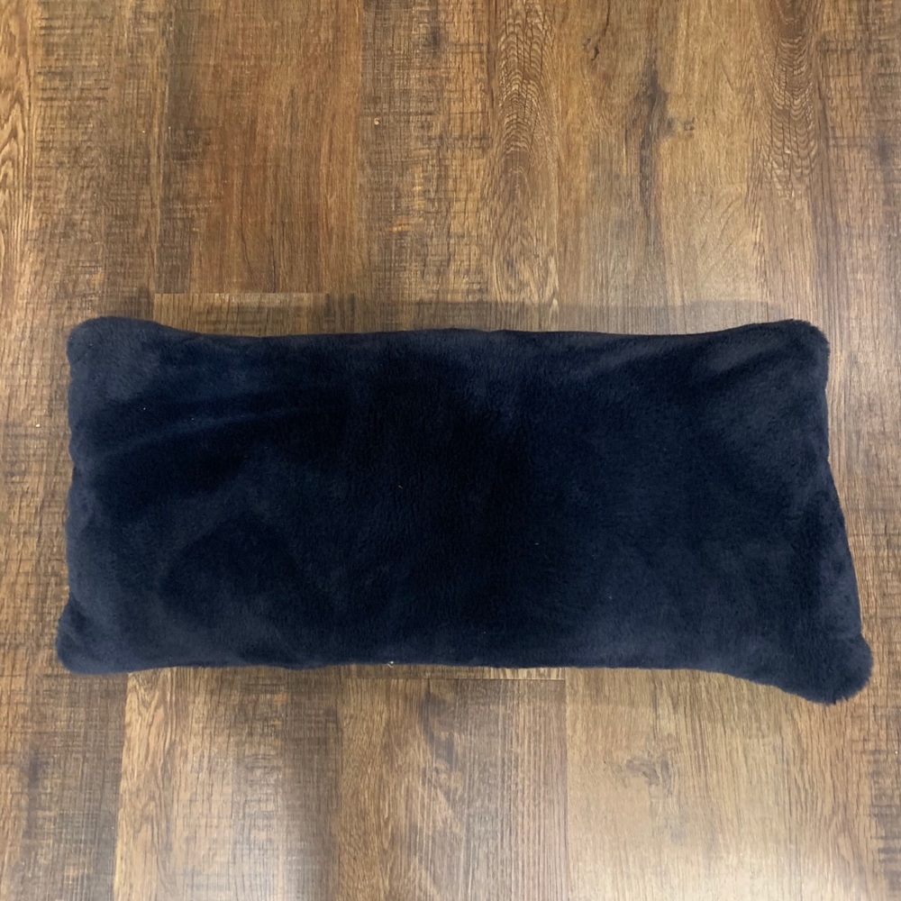 Navy Faux Fur Decorative Pillow